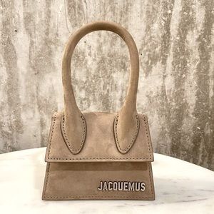 Jacquemus Le Chequito Olive Nubuck Crossbody Bag